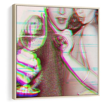 Obraz w ramie 80x80 - Zakochani na Kliszy - zdjecie, stara prześwietlona klisza - rama drewno