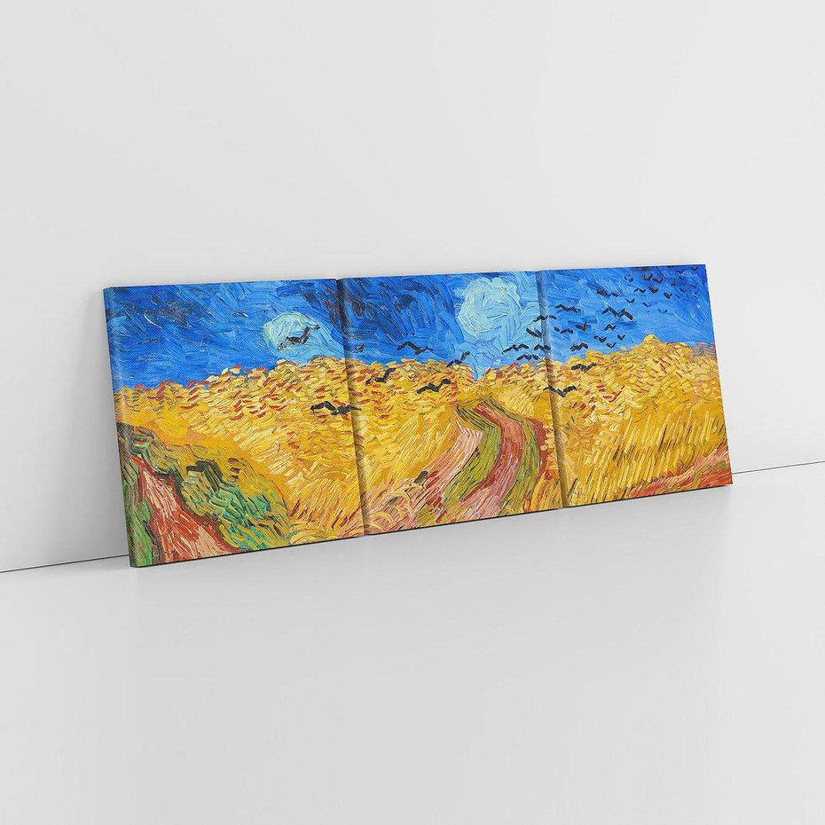 Obraz na płótnie 120x40 - "Wheatfield with Crows" (1890) Vincent van Gogh - Reprodukcja - reprodukcja, obraz na płótnie
