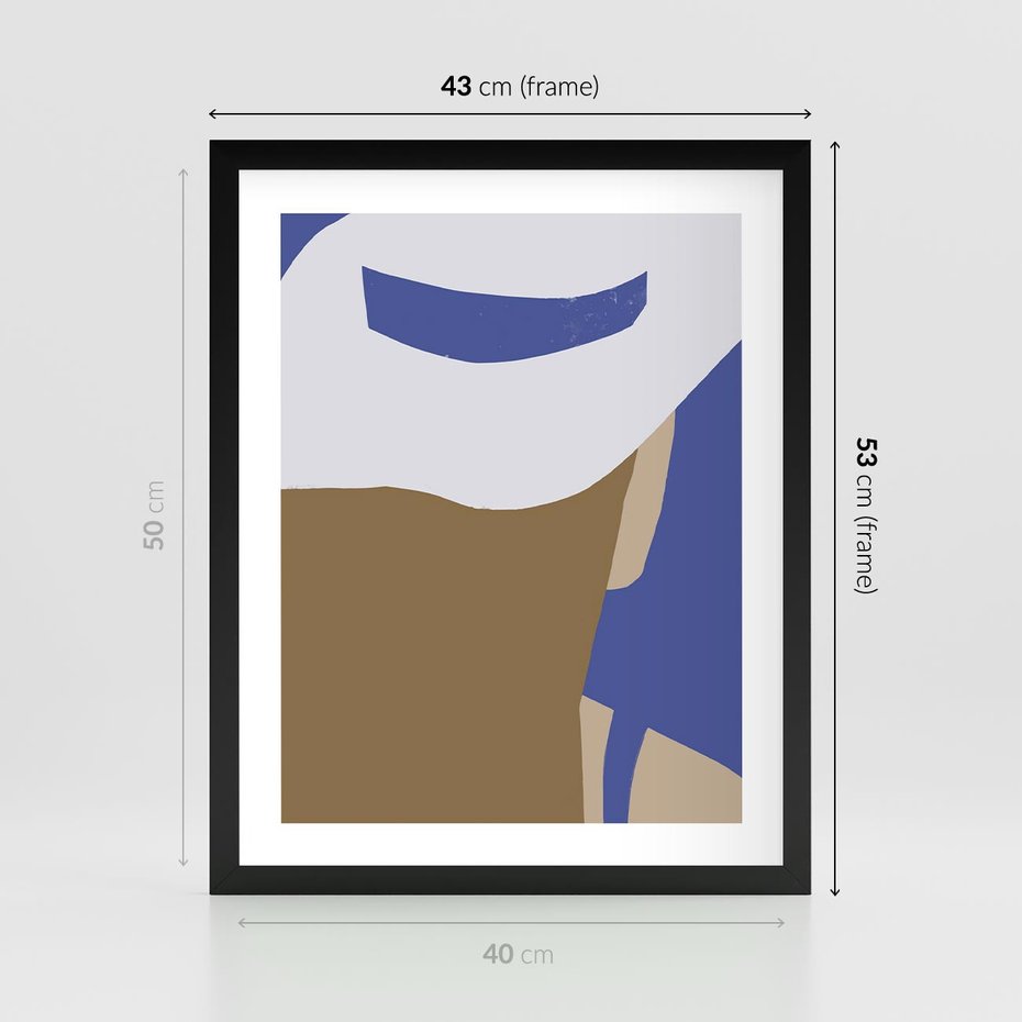 Plakat w ramie 40x50 - Kobiecy Wiatr - plakat retro, kobieta w kapeluszu - rama czarna