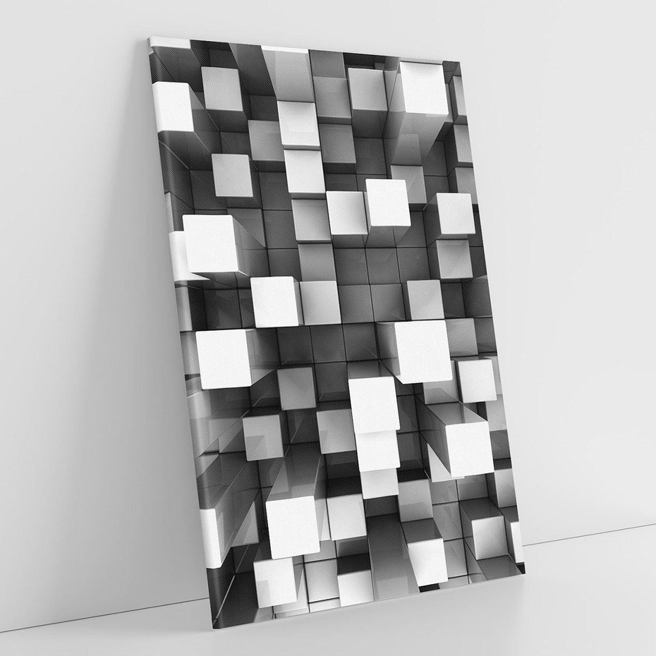 Obraz na płótnie 50x70 - Abstrakcyjne światy: 3D w kwadratach - 3D, abstrakcja