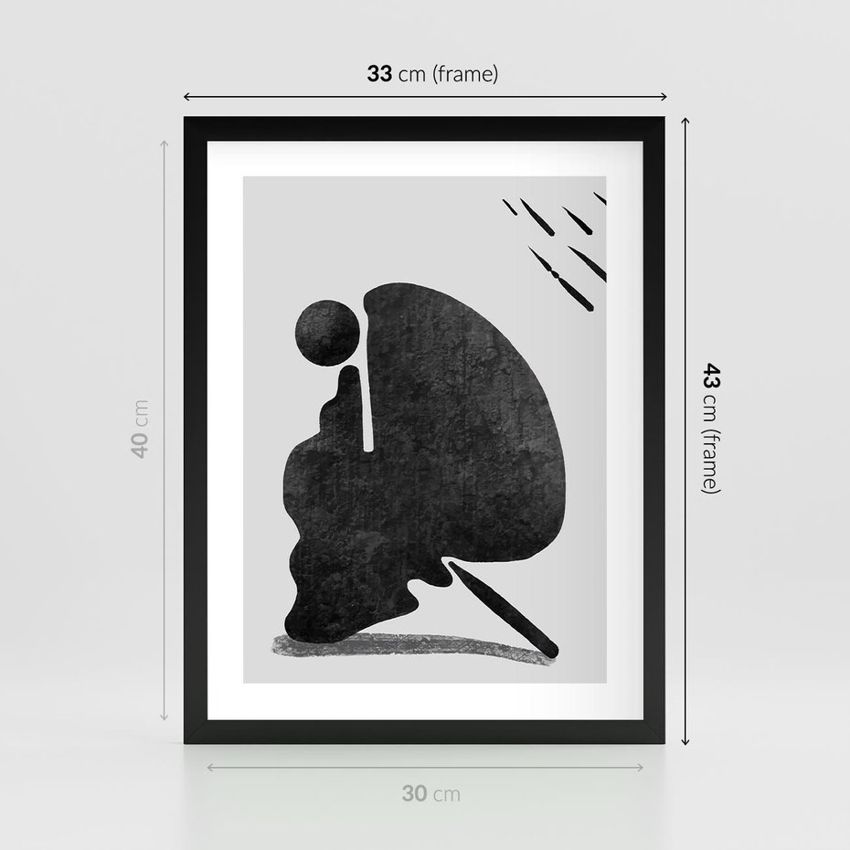 Plakat w ramie 30x40 - Abstrakcyjna Japońska Sztuka - abstrakcja, sztuka japońska - rama czarna