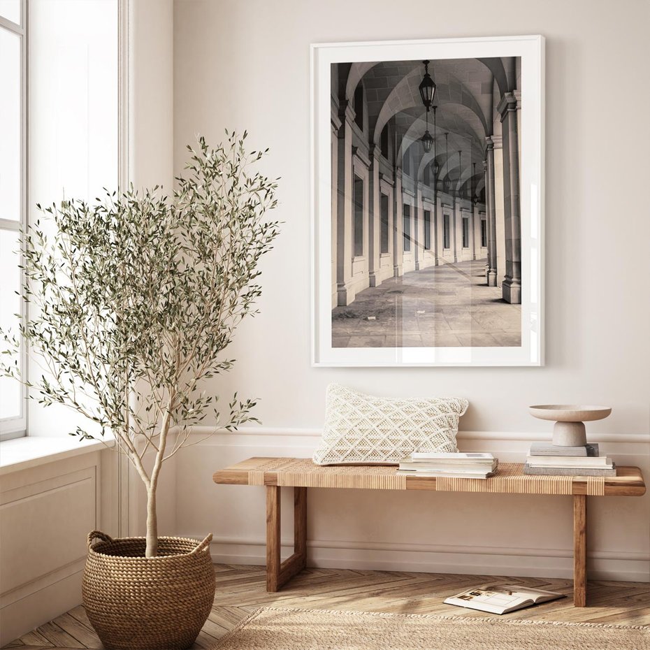 Plakat w ramie 40x50 - Kolumny Elegancji - architektura, kolumny - rama biała