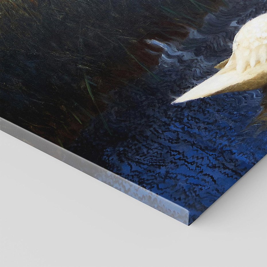 Obraz na płótnie 70x50 - "Łabędzie w trzcinach" (1907) Bruno Liljefors - Reprodukcja - reprodukcja, obraz na płótnie