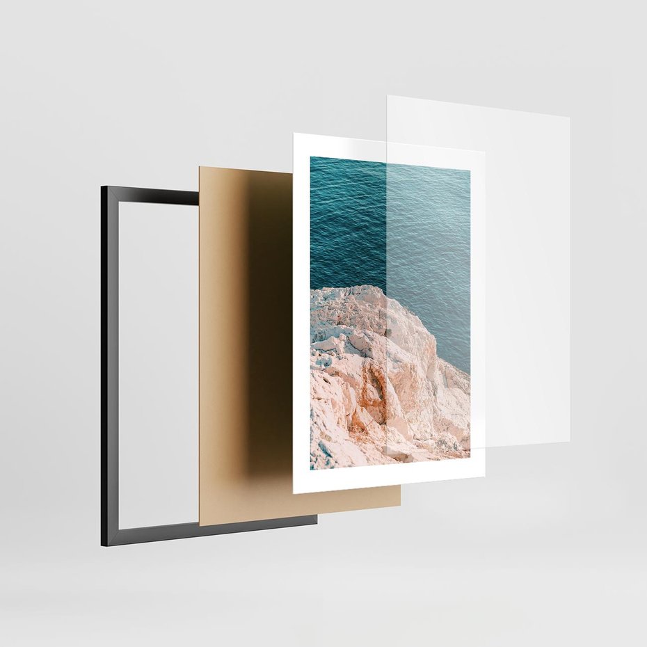 Plakat w ramie 30x40 - Klifowy Horyzont: Brzeg Morza - brzeg morza, klify - rama czarna