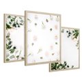 Zestaw obrazy w ramie 50x70 galeria - Białe, kwiaty, róże - rama drewno