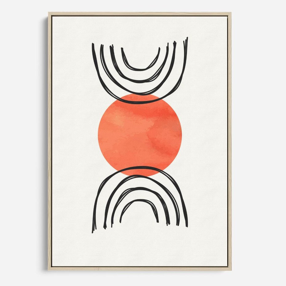 Obraz w ramie 80x120 - Lustrzane Widzenie - koło, boho styl - rama drewno