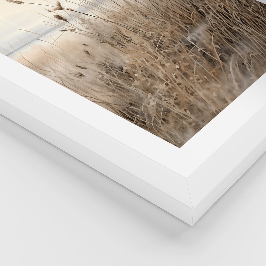 Zestaw obrazy w ramie 50x70 galeria - boho, pampas, sucha, trawa - rama biała