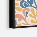 Obraz w ramie 50x70 - Symfonia Radosnych Barw - abstrakcyjne pastelowe formy, nowoczesna grafika w stylu boho - rama czarna