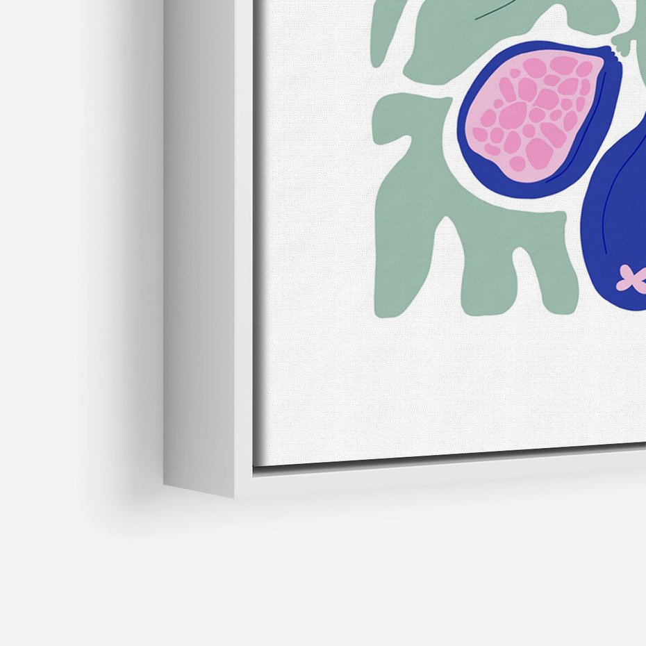 Obraz w ramie 70x100 - Figi Fioletu - figi, sztuka nowoczesna - rama biała