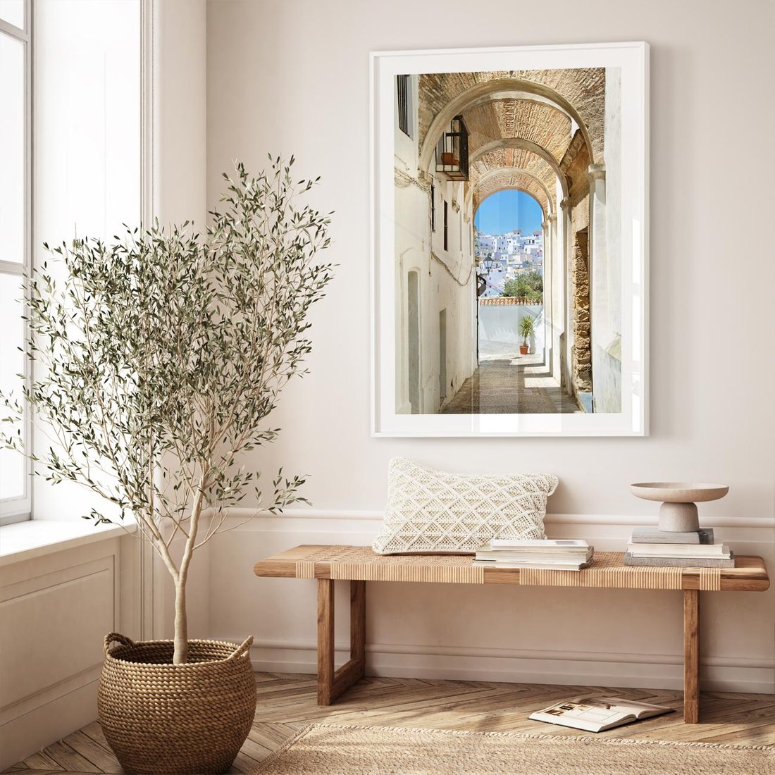 Plakat bez ramy 40x50 - Romantyczna Przeprawa - romantyczna, uliczka