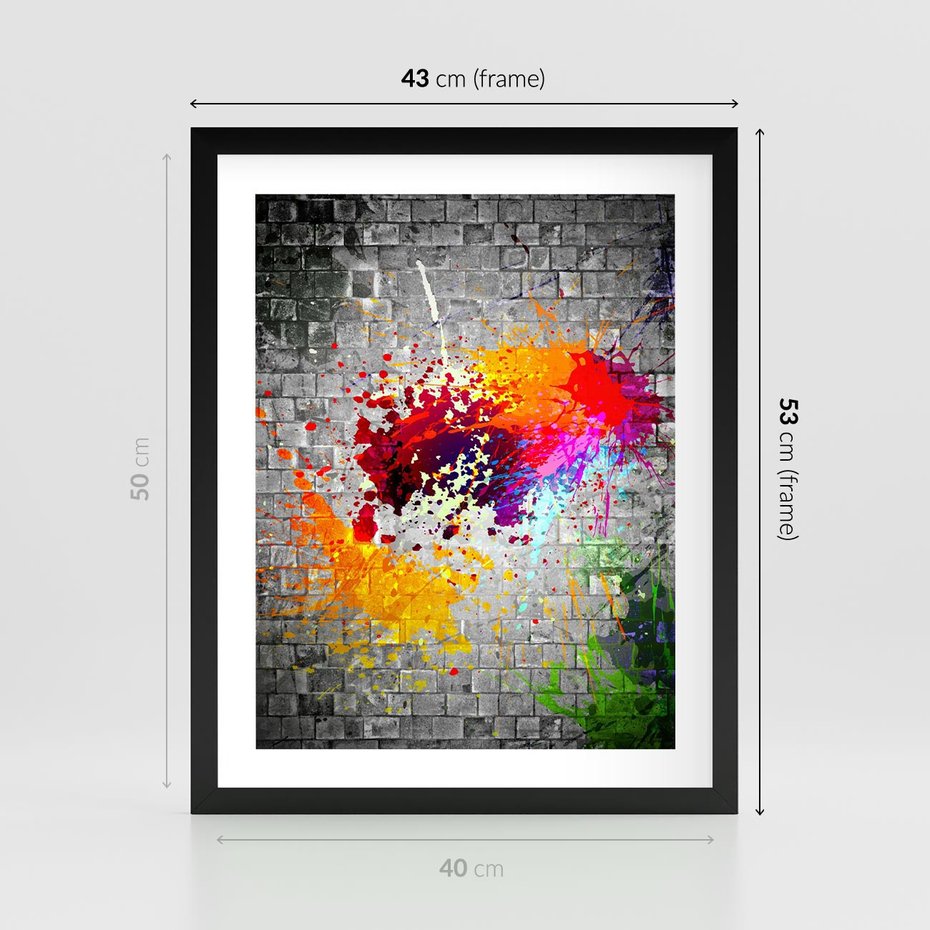 Plakat w ramie 40x50 - Ekspresja Graffiti - farba, graffiti - rama czarna