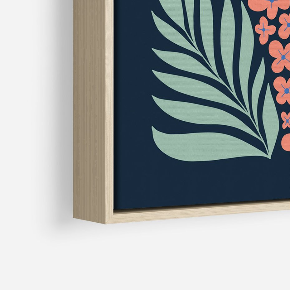 Obraz w ramie 50x70 - Granatowa Noc - granatowe tło, abstrajcyjna ćma - rama drewno