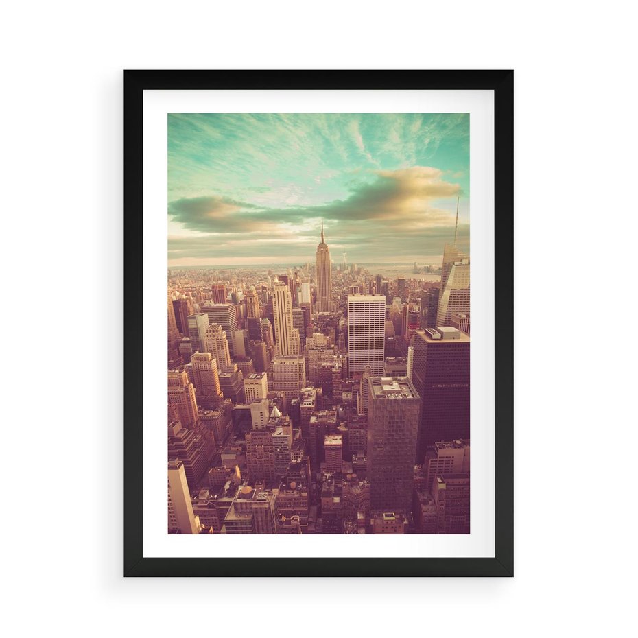 Plakat w ramie 50x70 - Nowy Jork w oczach - Nowy Jork - rama czarna
