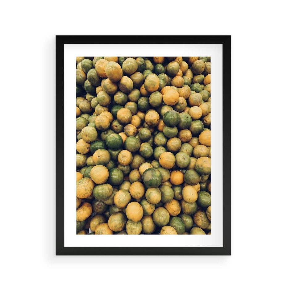 Plakat w ramie 40x50 - Świeżość Cytrusów - cytryny, limonki - rama czarna