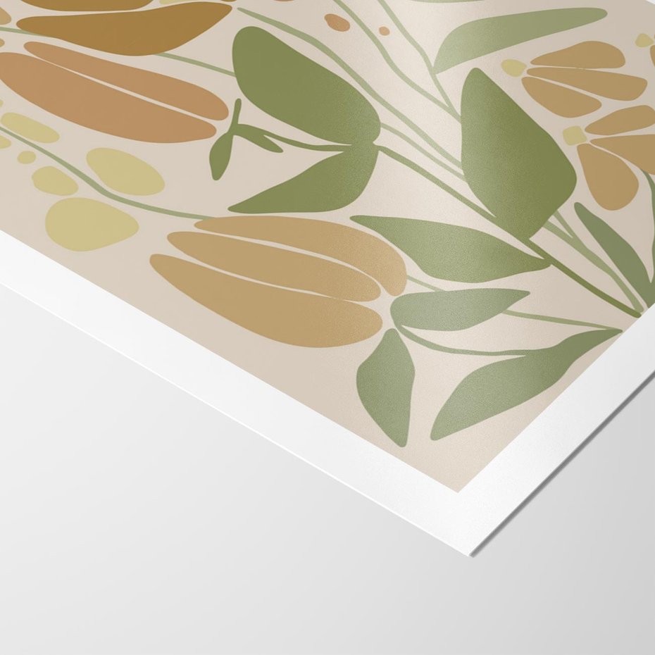 Plakat bez ramy 40x50 - Beżowo i Roślinnie - nowoczesny plakat, roślinność