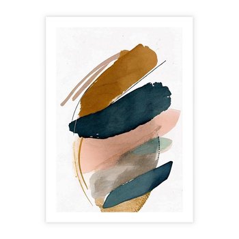 Plakat bez ramy 40x50 - Migocące Impresje Przestrzeni - abstrakcyjny obraz, kolory ciepłe