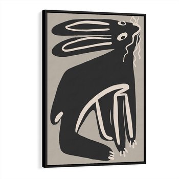 Obraz w ramie 50x70 - Konturujące Struktury - skandynawska sztuka, królik - rama czarna