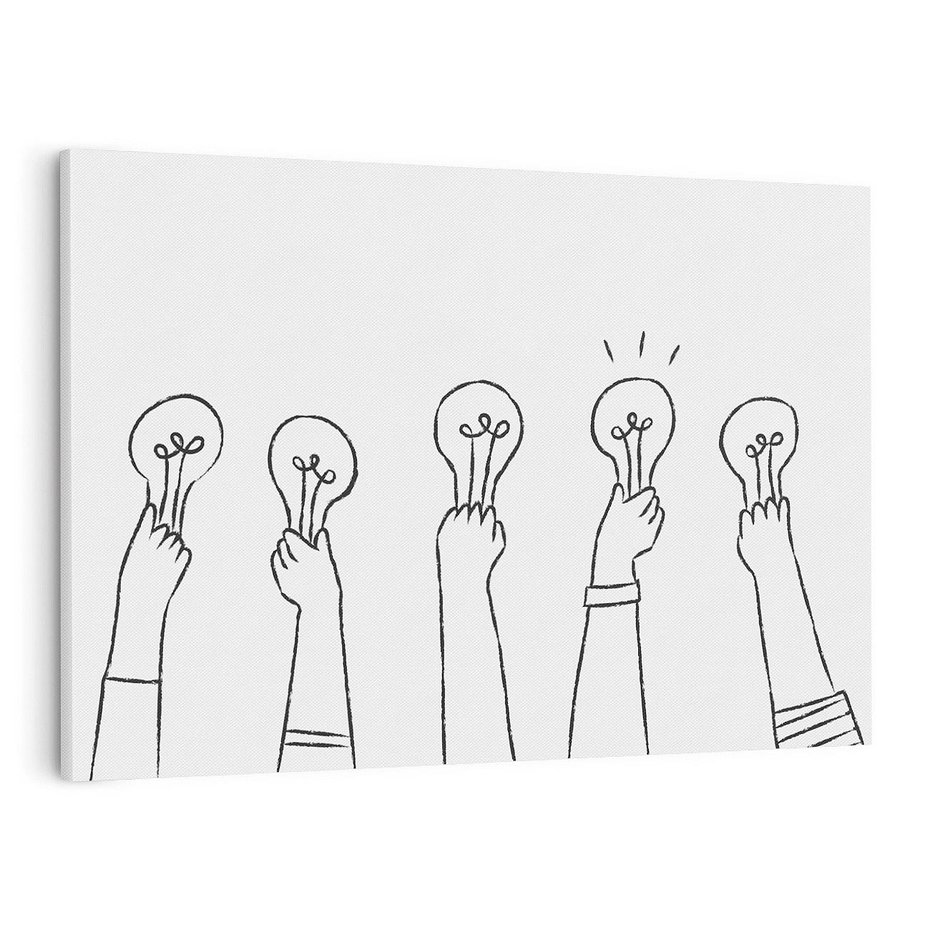 Obraz na płótnie 120x80 - Idea w Rękach - szkic, grafika
