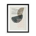 Plakat w ramie 50x70 - Geometria w Beżowych Odcieniach - abstrakcja, geometria - rama czarna