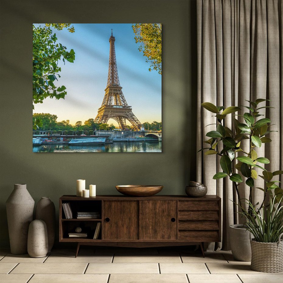 Obraz na płótnie 50x50 - Wieża Eiffla w blasku - Paryż, Francja