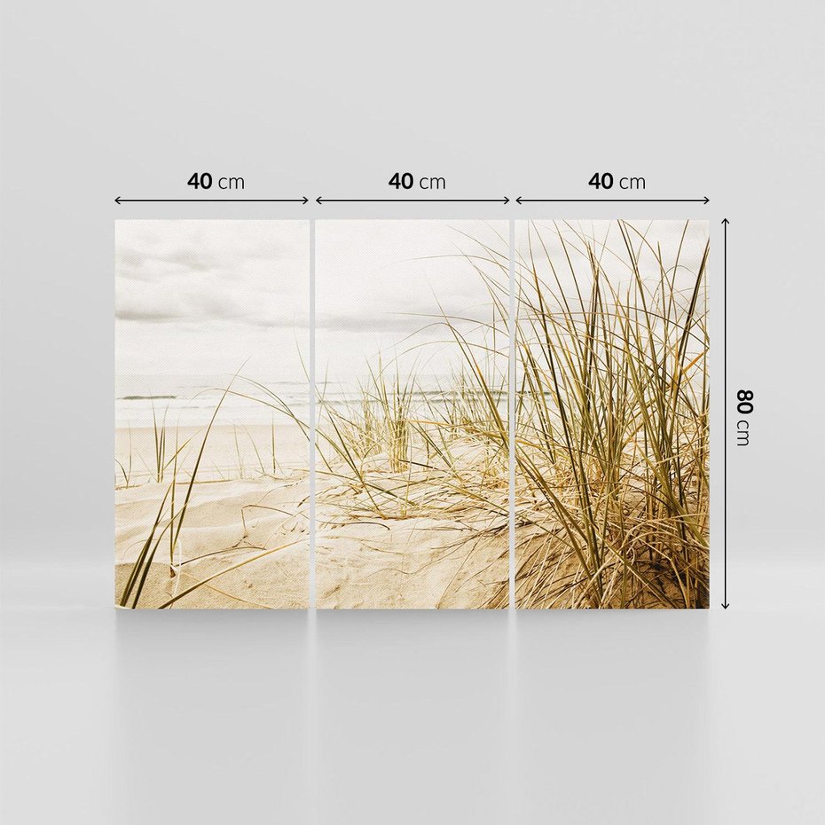 Obraz na płótnie 120x80 - Oaza nad morzem: plaża i roślinność - plaża, morze