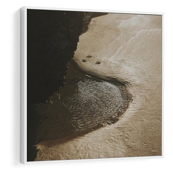 Obraz w ramie 80x80 - Relaksujący Raj - plaża, morze - rama biała