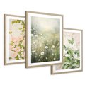 Zestaw obrazy w ramie 40x50 galeria - kwiaty, łąka, boho, akwarela - rama drewno