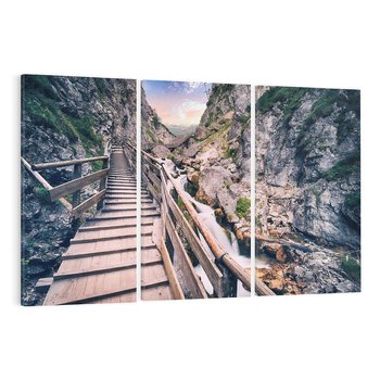 Obraz na płótnie 120x80 - Schody w skałach - Góry - schody, skały