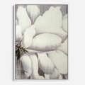 Obraz w ramie 70x100 - Tekstura Kwiatu - białe kwiaty, duży kwiat - rama biała