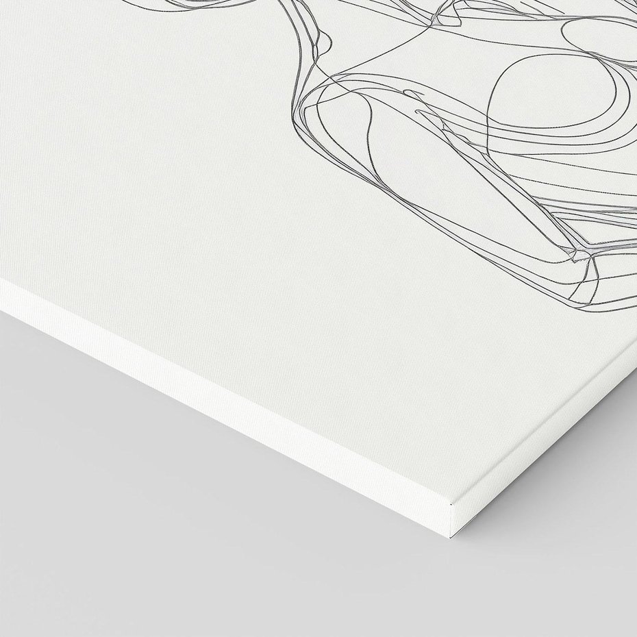 Obraz na płótnie 70x50 - Dialog z cieniami duszy - sztuka one line art, jedna kreska