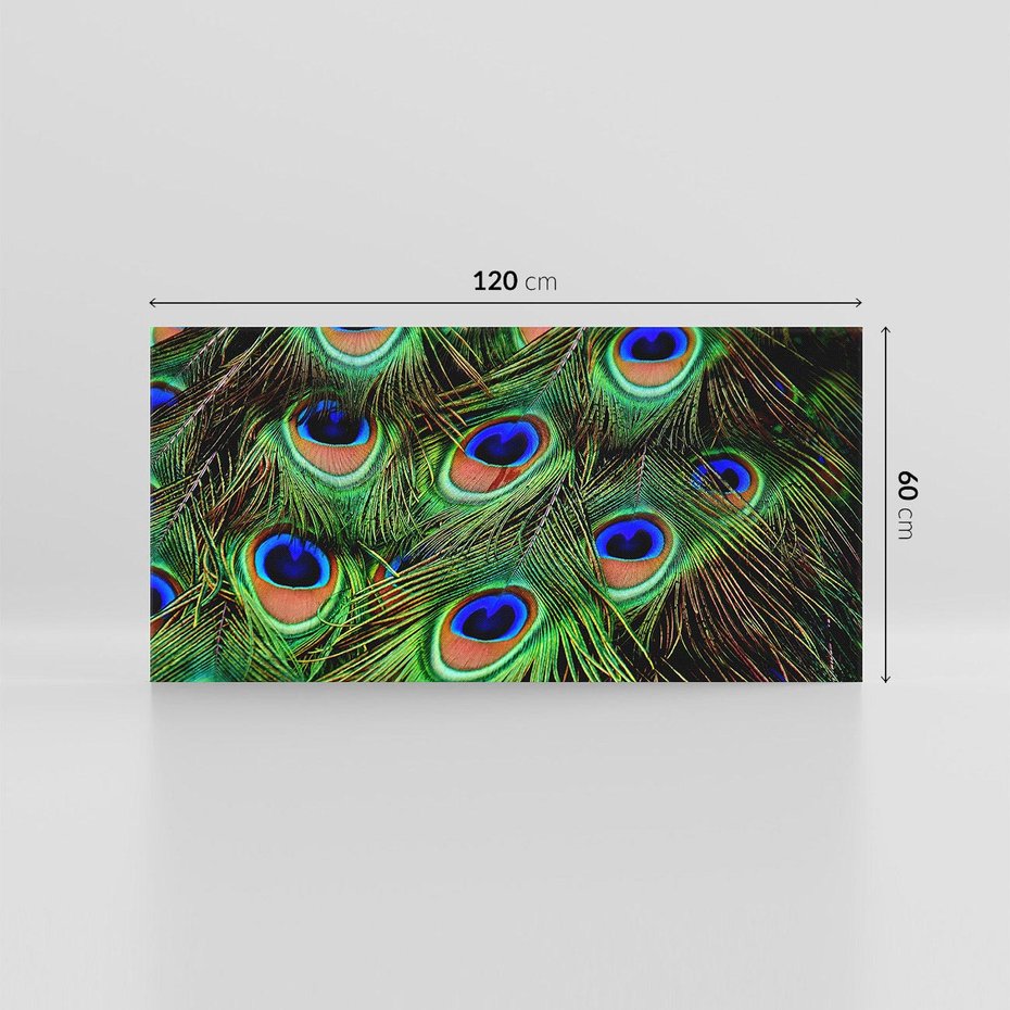 Obraz na płótnie 120x60 - Pawi Ogon - Piękno i Wspaniałość - paw, pióra