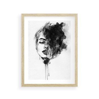 Plakat w ramie 30x40 - Kobieta w akwareli - kobieta, akwarela - rama drewno