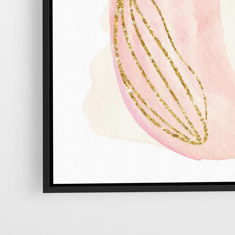 Obraz w ramie 50x50 - Impresje Przenikających Form - abstrakcyjne akwarelowe plamy, minimalizm - rama czarna