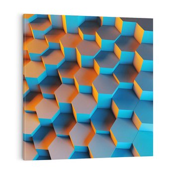 Obraz na płótnie 50x50 - Trójwymiarowa Gra - geometryczna, 3D