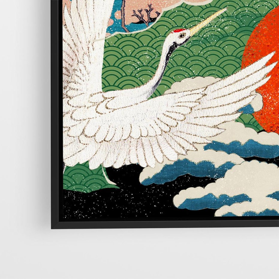 Obraz w ramie 50x50 - Wibracje emocji - sztuka japońska, wyraziste kolory - rama czarna