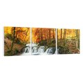 Obraz na płótnie 150x50 - Jesienny wodospad w lesie - jesień, wodospad
