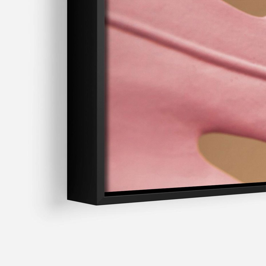 Obraz w ramie 100x70 - Różowa monstera w pełnym rozkwicie - różowa, monstera - rama czarna