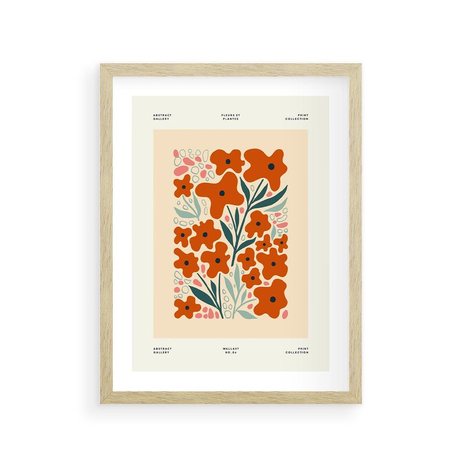 Plakat w ramie 30x40 - Refleksje Kolorowych Tajemnic - kwiaty, kompozycja - rama drewno