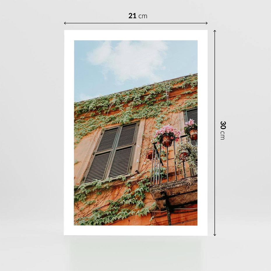 Plakat bez ramy 21x30 - Okno do włoskich budynków - włoskie, budynki