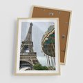 Plakat w ramie 50x70 - Delikatność kolorów - wieża, Eiffla - rama drewno