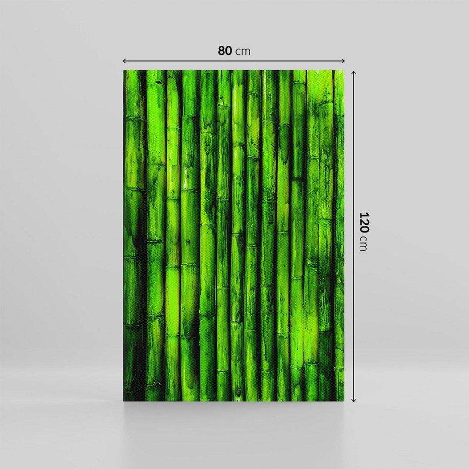 Obraz na płótnie 80x120 - Bambusowy urok zielonej harmonii - bambus, zieleń