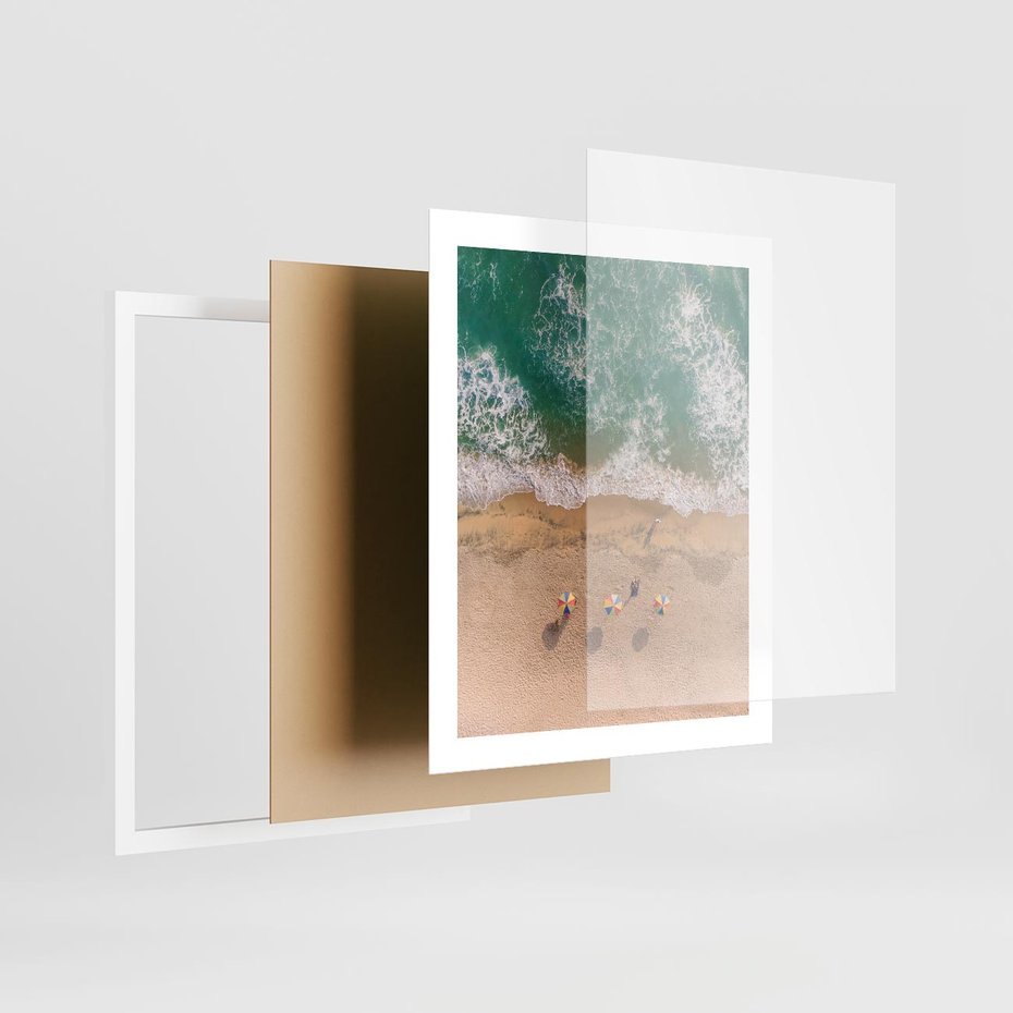 Plakat w ramie 40x50 - Letnie Wakacje na Horyzoncie - plaża, morze - rama biała