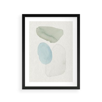 Plakat w ramie 50x70 - Akwarelowa Symfonia Natury - abstrakcyjne delikatne plamy, akwarelowe - rama czarna