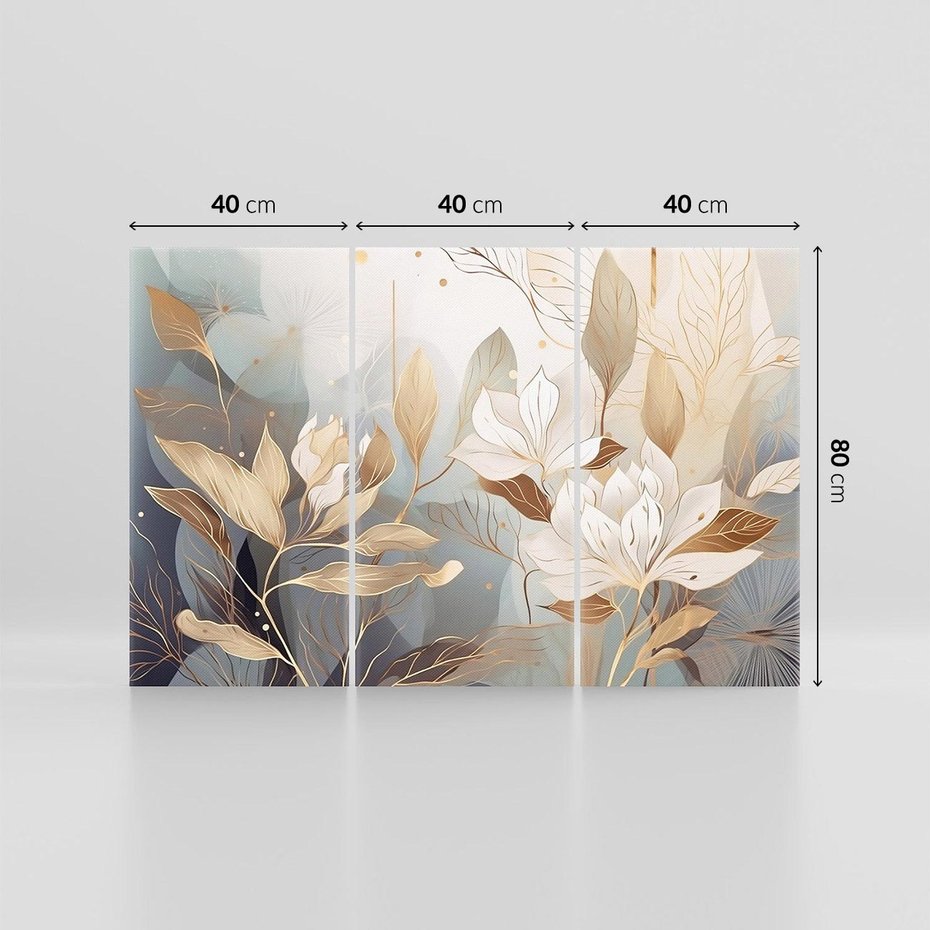 Obraz na płótnie 120x80 - Ekspresjonistyczny deszcz uczuć - grafika, złote kwiaty