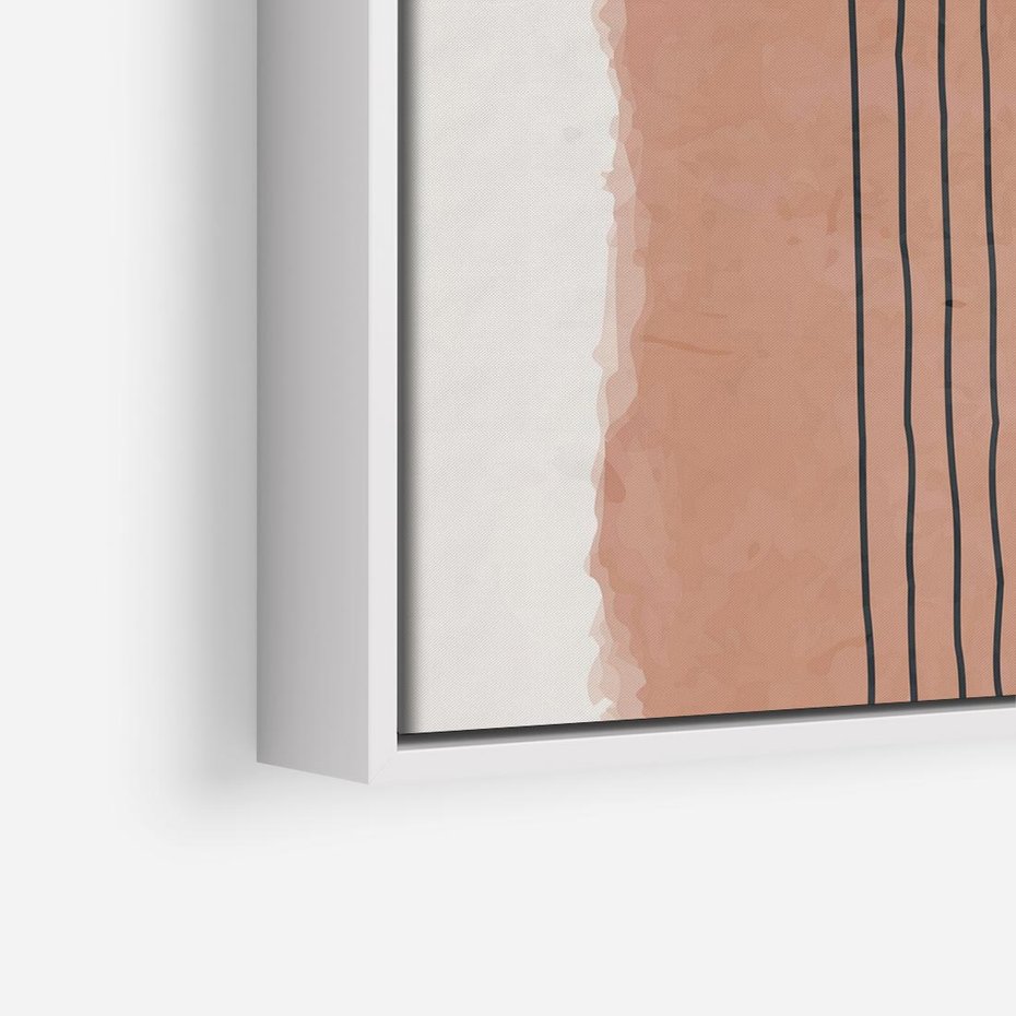 Obraz w ramie 80x80 - Rozmyte Widzenia - abstrakcyjna akwarelowa plama, nieregularne kreski - rama biała