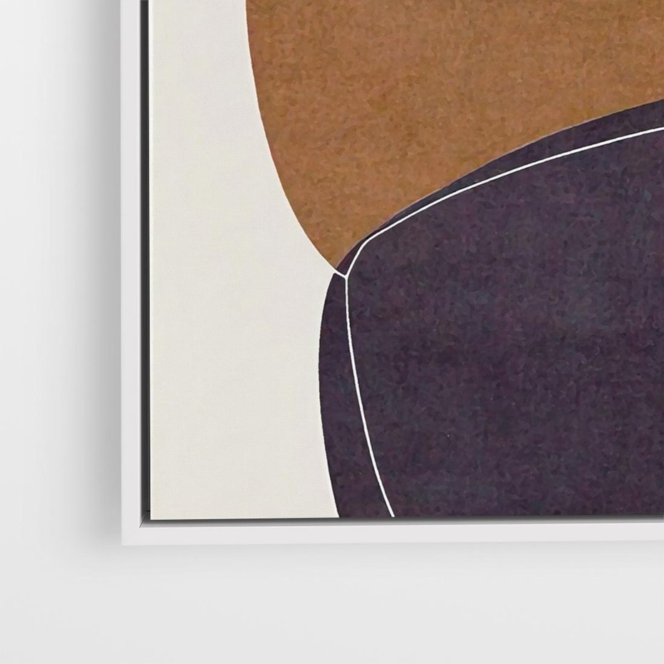 Obraz w ramie 80x80 - Rozkwitające Przenikające Formy - abstrakcyjny obraz, geometryczne formy - rama biała