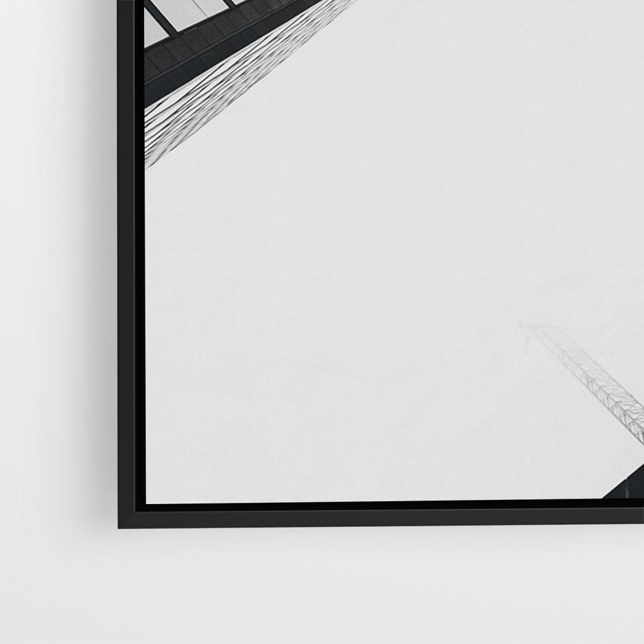Obraz w ramie 100x70 - Nowoczesna Dynamika - perspektywa, wieżowce - rama czarna