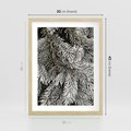 Plakat w ramie 30x40 - Cisza Zimowej Natury - zima, iglaste gałązki - rama drewno