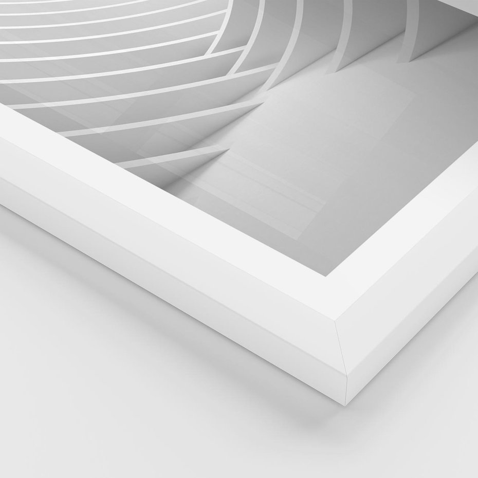 Plakat w ramie 40x50 - Nowoczesna Ekspresja - abstrakcja, 3D - rama biała