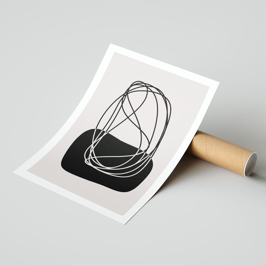 Plakat bez ramy 50x70 - Linie Eksploracji - abstrakcyjne szkicowane linie, minimalizm
